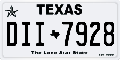 TX license plate DII7928