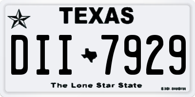 TX license plate DII7929
