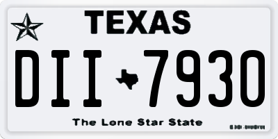 TX license plate DII7930