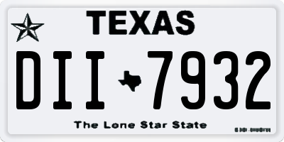 TX license plate DII7932