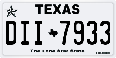 TX license plate DII7933