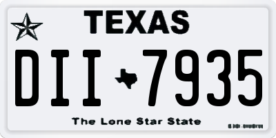 TX license plate DII7935