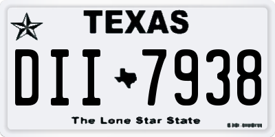 TX license plate DII7938
