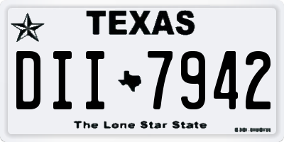 TX license plate DII7942