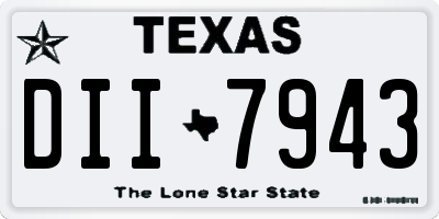 TX license plate DII7943
