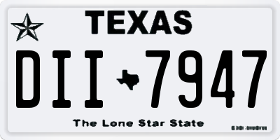 TX license plate DII7947