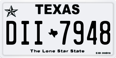 TX license plate DII7948