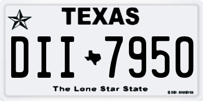 TX license plate DII7950