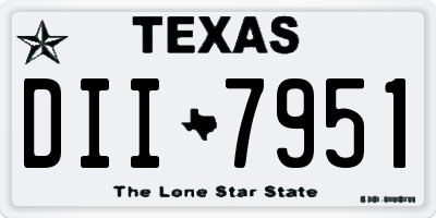 TX license plate DII7951
