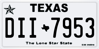 TX license plate DII7953