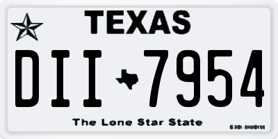 TX license plate DII7954