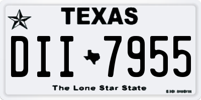 TX license plate DII7955