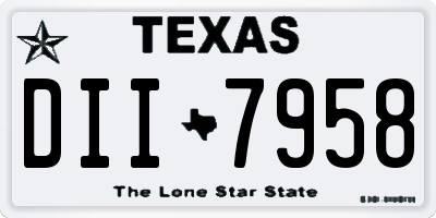 TX license plate DII7958