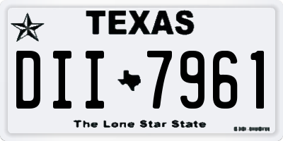 TX license plate DII7961