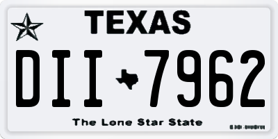 TX license plate DII7962