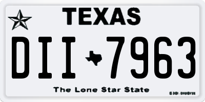 TX license plate DII7963