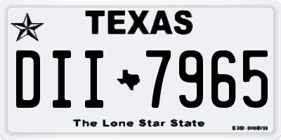 TX license plate DII7965