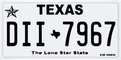 TX license plate DII7967