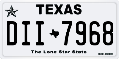 TX license plate DII7968