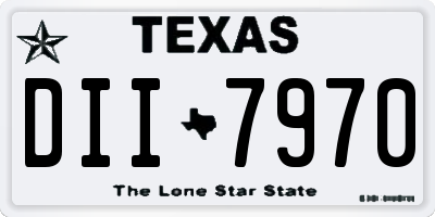 TX license plate DII7970