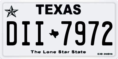 TX license plate DII7972