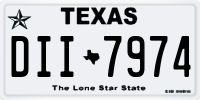 TX license plate DII7974