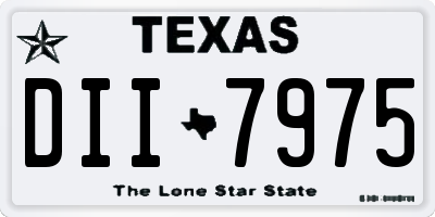 TX license plate DII7975