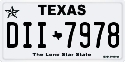 TX license plate DII7978