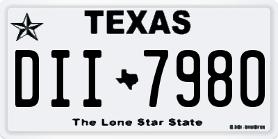 TX license plate DII7980