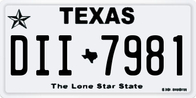 TX license plate DII7981