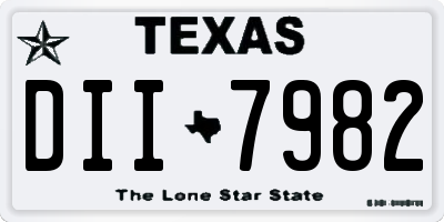 TX license plate DII7982