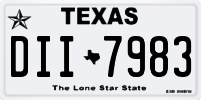 TX license plate DII7983