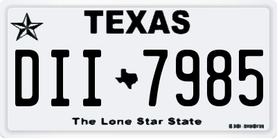 TX license plate DII7985