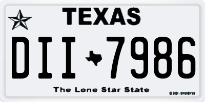 TX license plate DII7986