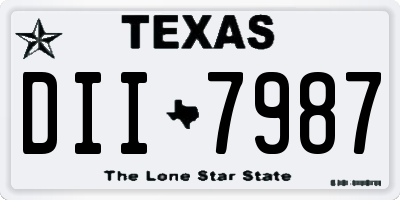 TX license plate DII7987