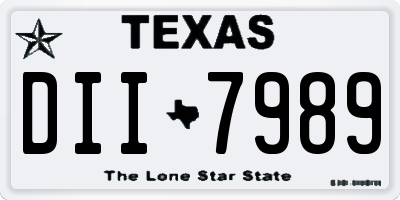 TX license plate DII7989