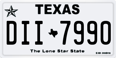 TX license plate DII7990