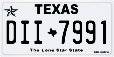 TX license plate DII7991