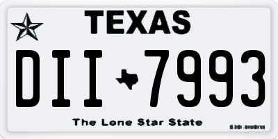 TX license plate DII7993