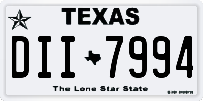 TX license plate DII7994
