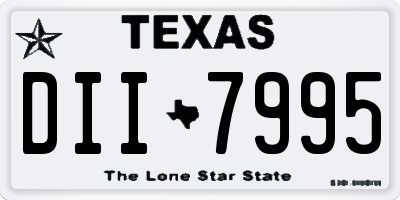 TX license plate DII7995