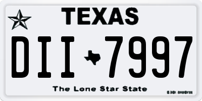 TX license plate DII7997