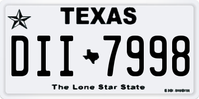 TX license plate DII7998