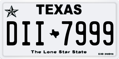 TX license plate DII7999