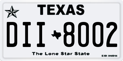 TX license plate DII8002