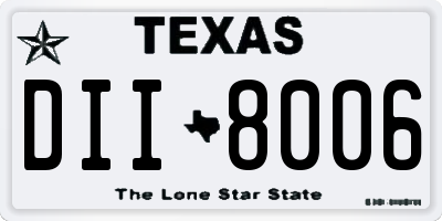 TX license plate DII8006