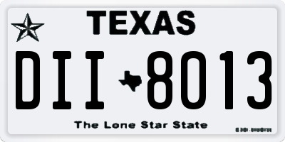 TX license plate DII8013