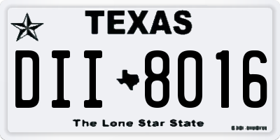 TX license plate DII8016