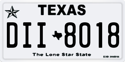 TX license plate DII8018
