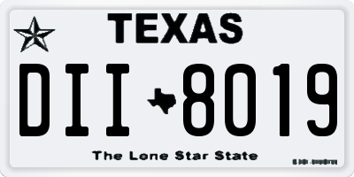 TX license plate DII8019